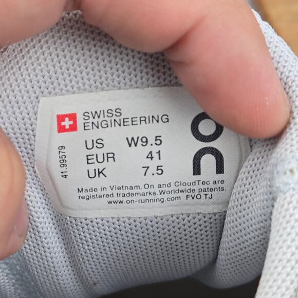 On Running Women 9.5 Cloudswift Glacier White Athletic Casual Daily Running Shoe - Picture 12 of 12
